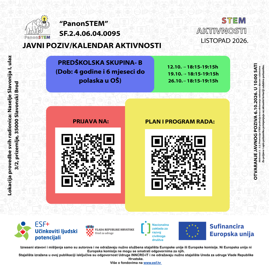 JAVNI POZIV / DOPUNA KALENDARA AKTIVNOSTI – LISTOPAD 2026. 8 bskupina