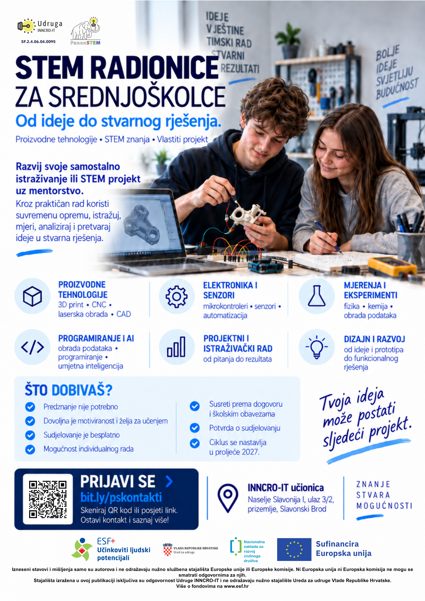 Srednjoškolci, pretvorite znanje u vještine – i ideju u stvarni projekt! 1 novi promo plakati