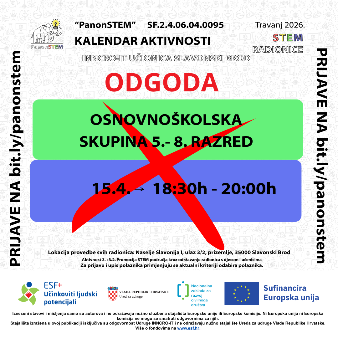 ODGODA RADIONICE – 15.4.2026. - 5.-8. RAZRED 2 odgoda 15.4. 5 8 razred